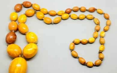 Incredible Vintage Amber Necklace made from Olive
