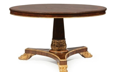 Inlaid and Parcel Gilt Rosewood Center Table