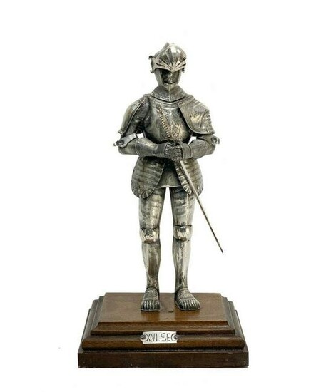Italian 800 Silver Figure Armored Knight with Sword