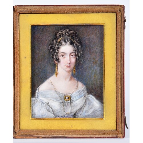 J or T Wheeler (fl. 1817-45) - Portrait miniature of a Lady,...
