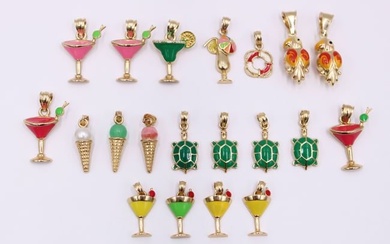 JEWELRY. (20) Assorted 14k Gold Charms.