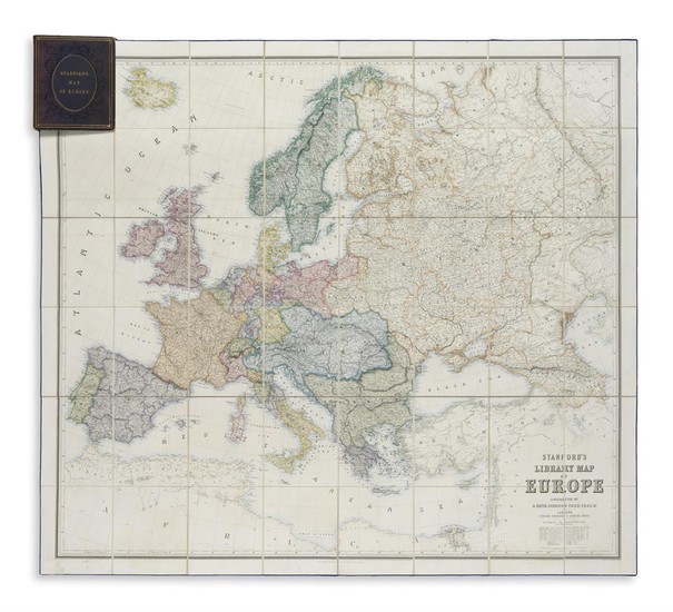 JOHNSON, A. KEITH; and STANFORD, EDWARD. Stanford's Library Map of Europe. Large engraved...