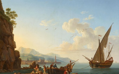 Jacob Philipp Hackert - Fishermen with boat on a beach
