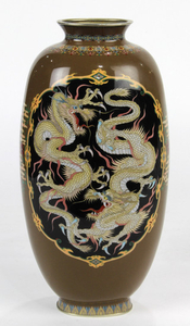 Japanese Cloisonne Vase, Gonda, Meiji Period