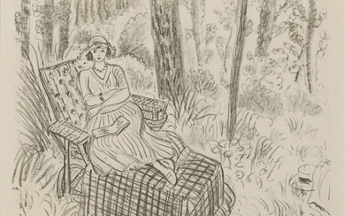 Jeune fille à la chaise-longue dans un sous-bois (Duthuit 425), Henri Matisse
