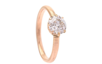 Jewellery Solitaire ring SOLITAIRE RING, 14K rose gold, old europe...
