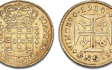 João (John) V, 1706–1750, 4000 Reis 1714 R (Rio de Janeiro), medal...
