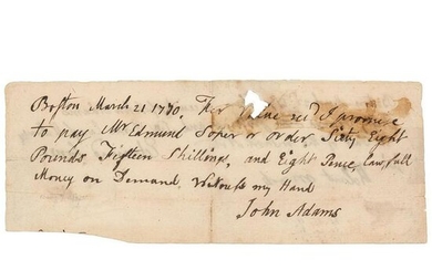 John Adams Autograph Document Signed