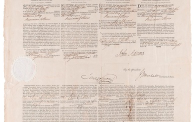 John Adams and John Marshall Signed Four-Language Ship's Passport