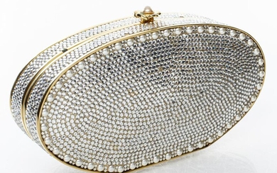 Judith Leiber Crystal And Faux-Pearl Minaudiere