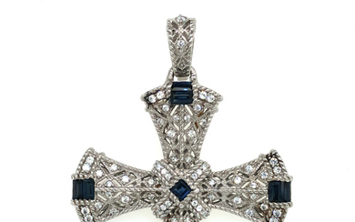 Judith Ripka Sterling Silver Maltese Cross Pendant