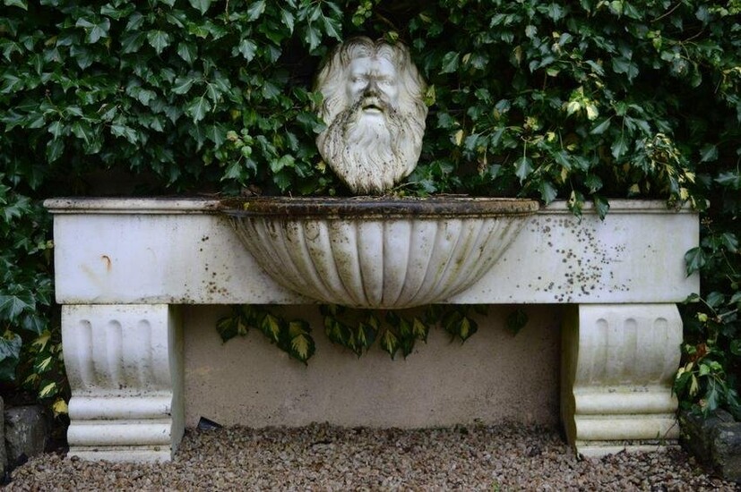 LARGE MARBLE GARDEN WALL FOUNTAIN