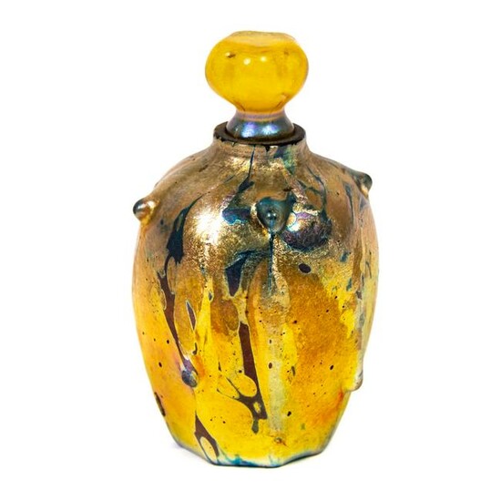 LCT Tiffany Cypriot Favrile Art Glass Scent Bottle