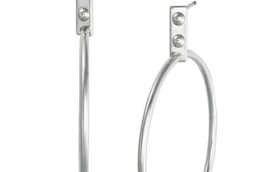 LOUIS VUITTON, A PAIR OF HOOP EARRINGS in 18ct white gold, each earring with a stylised stud
