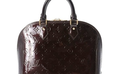 LOUIS VUITTON Vernis Alma PM Amarant M91611 Women's Monogram Handbag