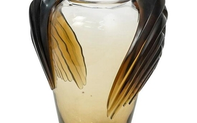 Lalique Amber Marrakech Crystal Vase