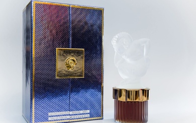 Lalique parfums - "Le Faune" - (2001) Flacon mascotte en cristal massif incolore dépoli pressé...