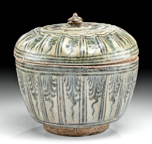 15th C. Thai Sawankhalok Lidded Jar, ex-Museum