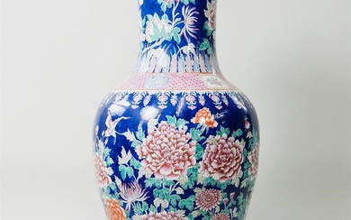 Large Chinese Porcelain Vase on Stand