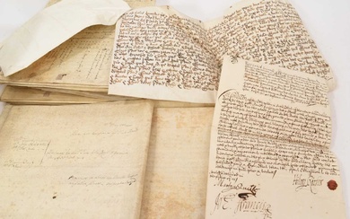 Large collection of indentures on vellum and paper, 17th century and later