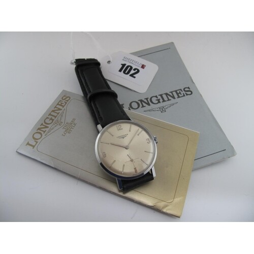 Longines; A c.1960's Stainless Steel Cased Gent's Wristwatch...