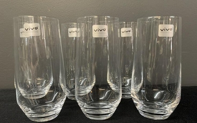 Lot Of 6 Vivo Crystal Hi-ball Glasses