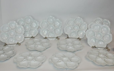 Lot of 12 French Limoges oyster plates