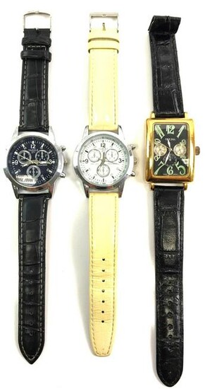 Lot of 3 : Bold Modern Styled Quartz Watches