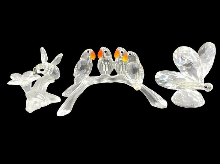 Lot of Three Swarovski Crystal Figurines
