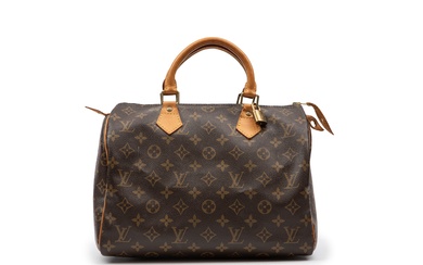 Louis Vuitton - Borse Speedy Bag Monogram canvas Speedy bag, double handles, metal gilt details, cm 30 (defects)