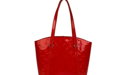 Louis Vuitton Red Monogram Vernis Avalon MM Tote Bag