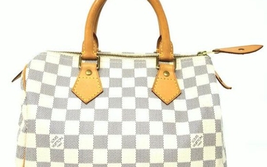 Louis Vuitton Speedy 25 Damier Azur Boston Satchel Bag
