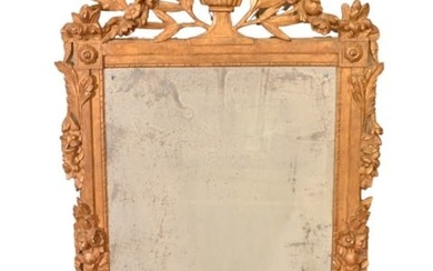 Louis XVI Style Hand Carved Gilt Wood Floor Mirror