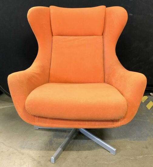 MCM Arne Jacobsen Orange Swivel Lounge Chair