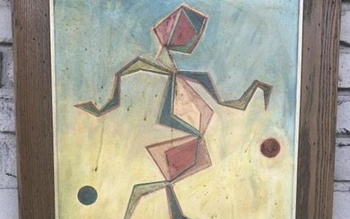 MID CENTURY ABSTRACT FIGURE IN GEOMETRIC STYLE