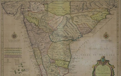 Map of India and Ceylon by Guillaume de Lisle--1742
