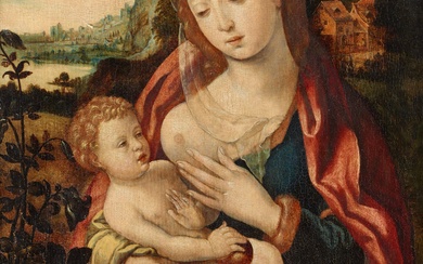 Master of the Parrot - The Virgin and Child in a Landscape