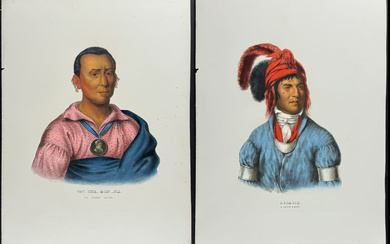 McKenney & Hall, Rare, Folio - 3 Native American Lithographs