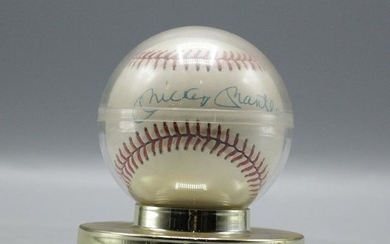 Mickey Mantle Autographed Baseball in Protective Holder