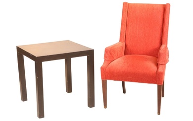 Modern Velvet Upholstered Wing Chair