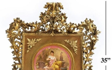 Monumental 19th C. Royal Vienna Framed Plate