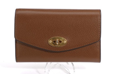 Mulberry A “Medium Darley Wallet” of brown leather with gold tone hardware,...