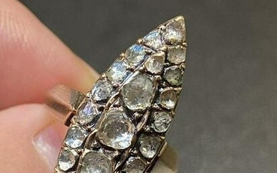 Napoleon III rose old cut diamond ring