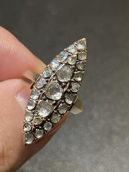 Napoleon III rose old cut diamond ring
