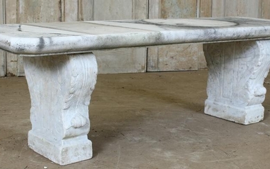 Neo Classical Carved Marble Bench