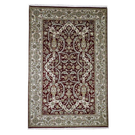 New Persian Mosel Pure Wool Hand-Knotted Oriental Rug