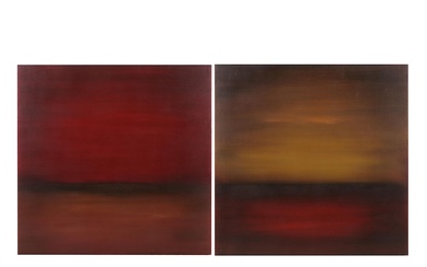 Nunzio Ruhl Oil Paintings "Untitled #27" and "Untitled #29," 2001