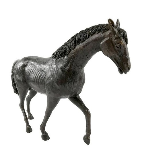 Old bronze horse sculpture