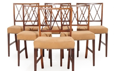 Ole Wanscher: A set of six brazilian rosewood side chairs. Seats upholstered with brown alcantare. Manufactured by A. J. Iversen. (6)