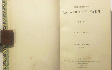 Olive Schreiner as Ralph Iron - THE STORY OF AN AFRICAN FARM - FIRST EDITION